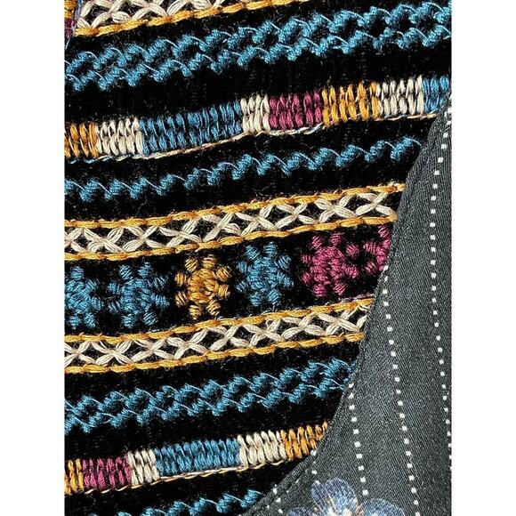 Johnny Was Black Floral Pin Stripe Print Blouse Top Women's Size S - Picture 3 of 8